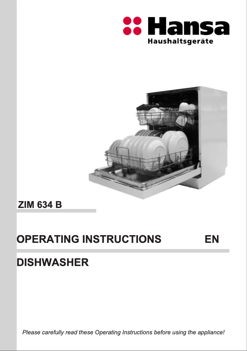 Page n°1 - Manuel utilisateur Hansa ZIM 634 B