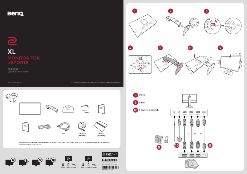 Page 1 de la notice Guide de démarrage rapide BenQ XL2411K