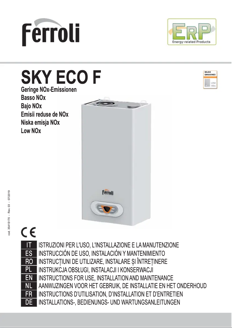 Page n°1 - Manuel utilisateur Ferroli Sky Eco F