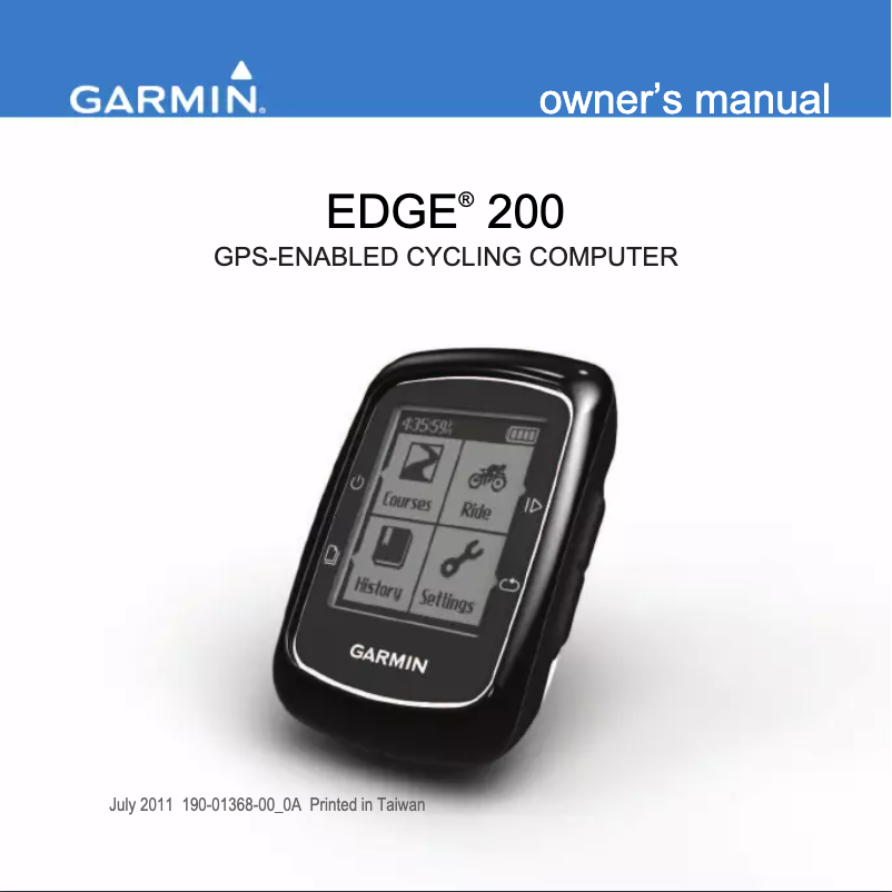 Página 1 del manual Manual de usuario Garmin Edge 200
