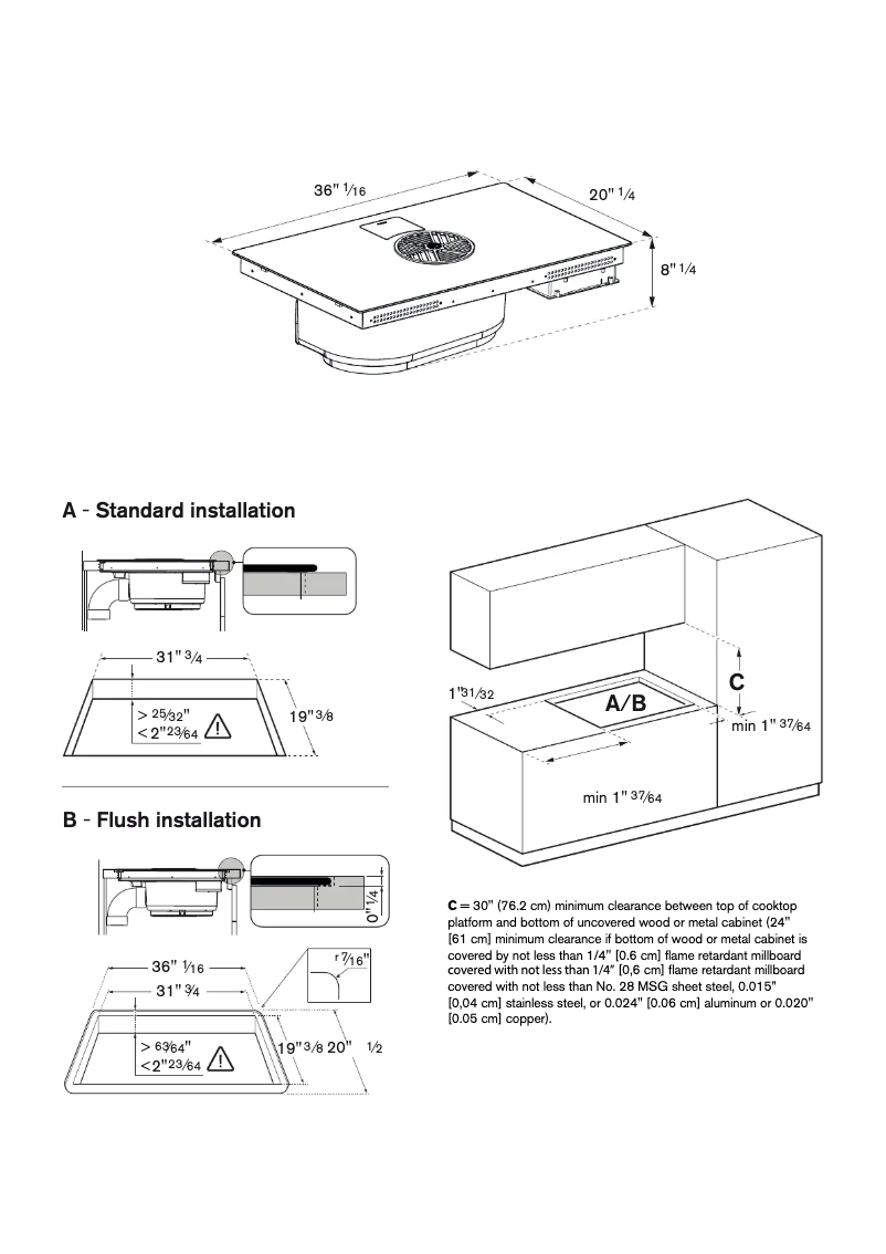 Page n°1 - Instructions / montage Bertazzoni PE364IDDNET