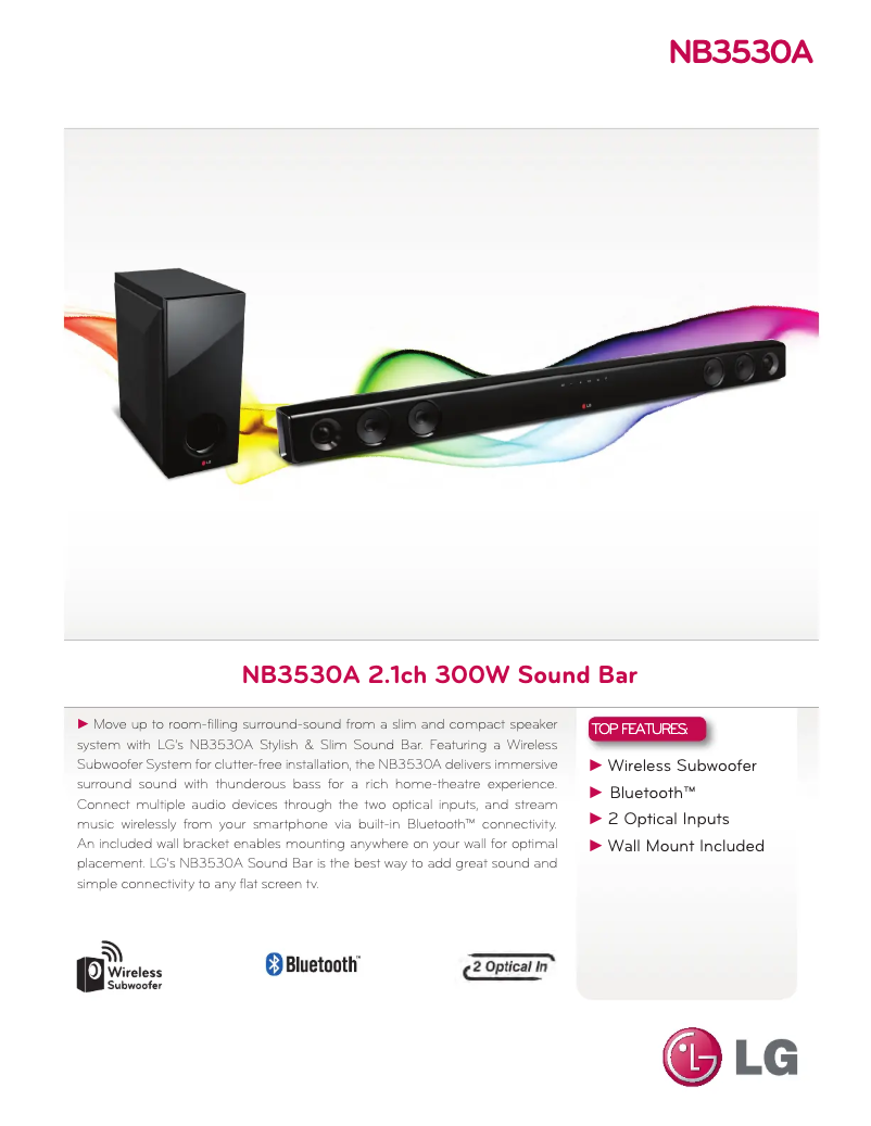 Página 1 del manual Ficha técnica LG NB3530A