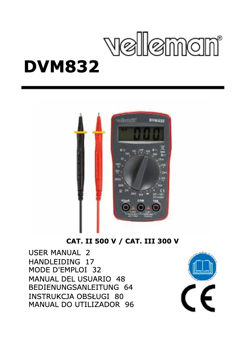 Image de la première page du manuel de l'appareil DVM832