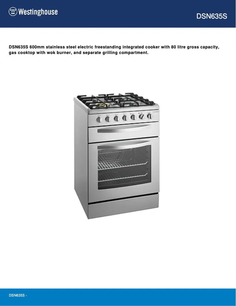 Page 1 de la notice Manuel utilisateur Westinghouse DSN635S