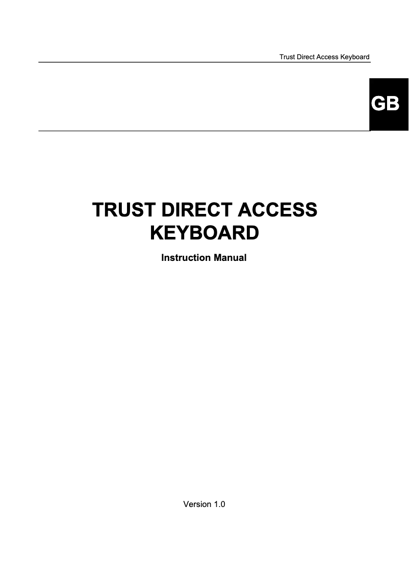 Page n°1 - Manuel utilisateur Trust Direct Access