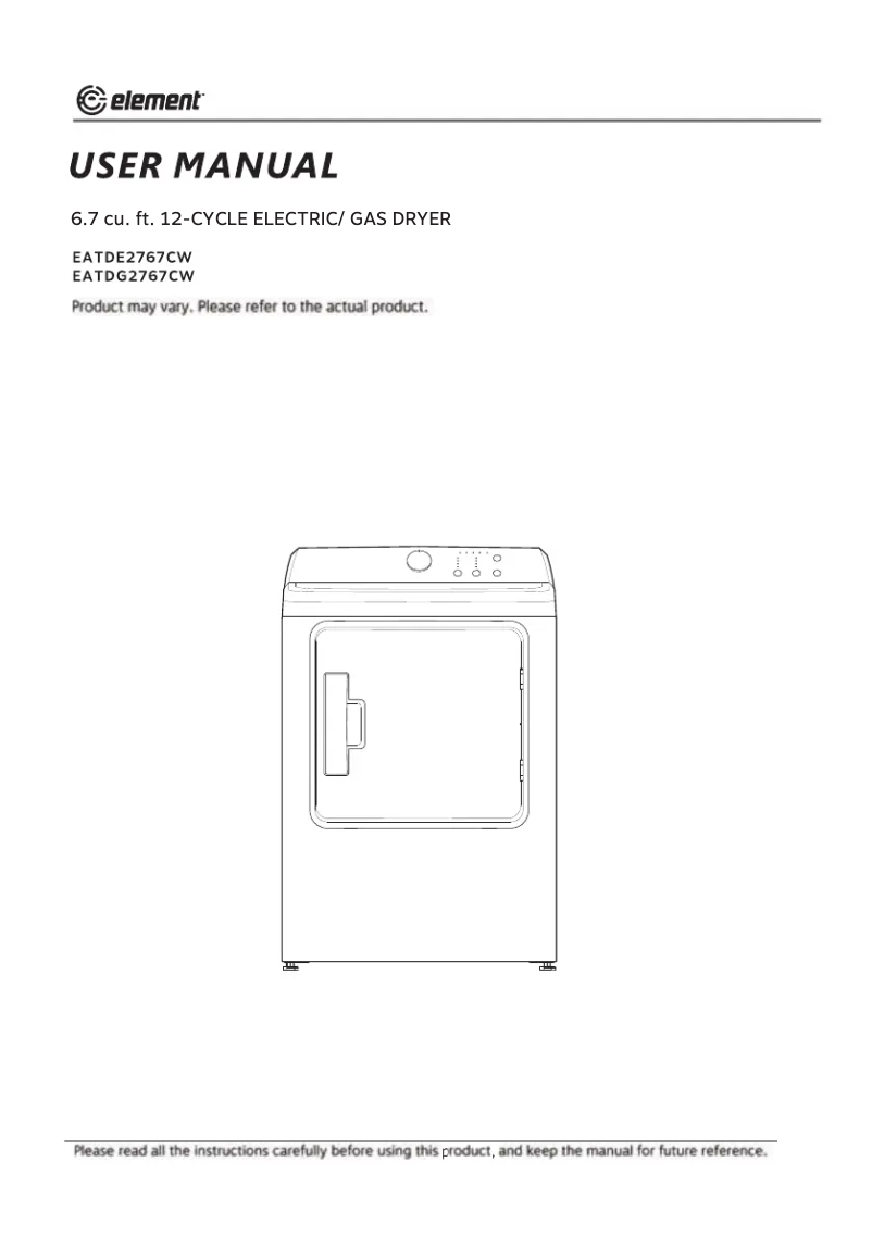 Page n°1 - Manuel utilisateur Element EATDG2767CW