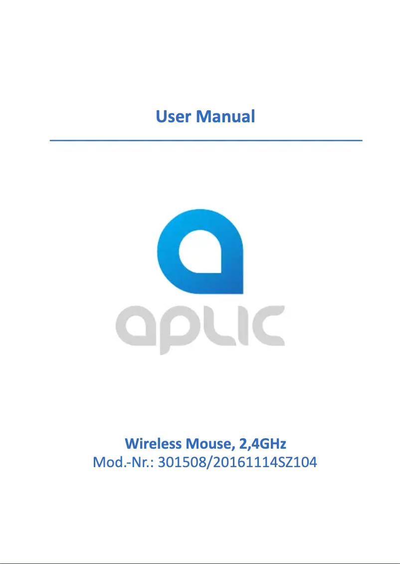 Page n°1 - Manuel utilisateur Aplic 301508