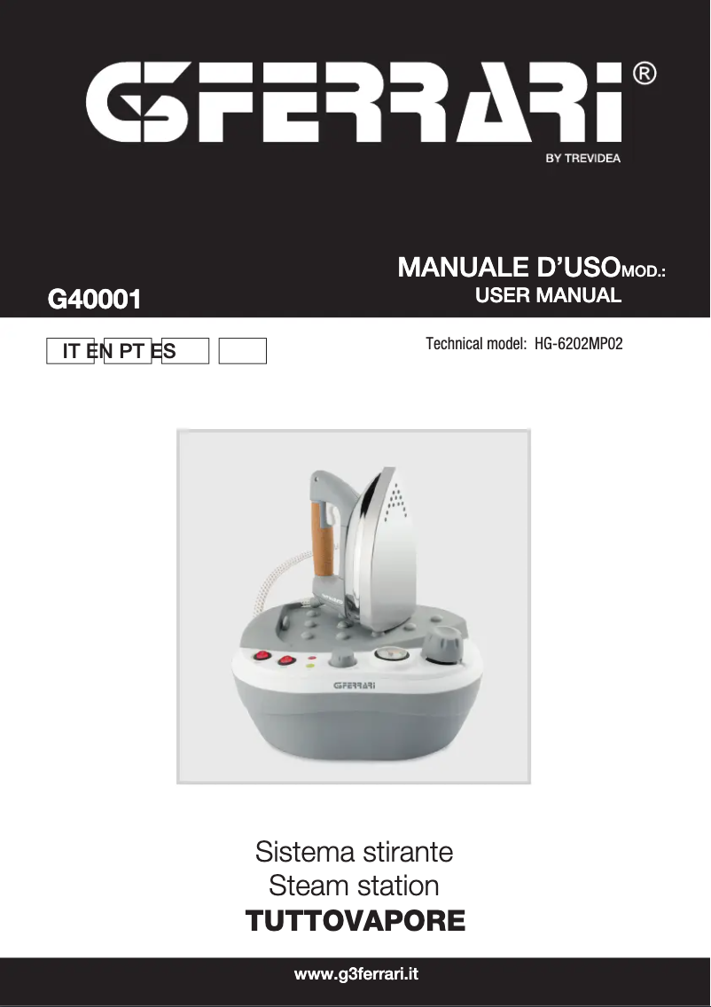 Page n°1 - Manuel utilisateur G3 Ferrari Tuttovapore G40001