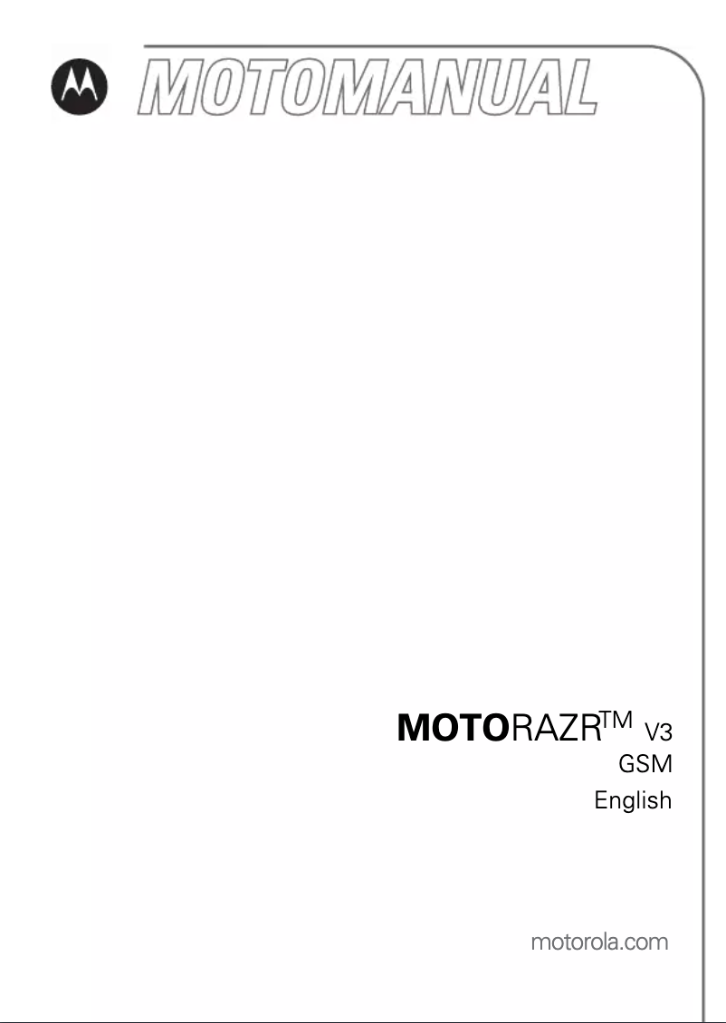 Page n°1 - Manuel utilisateur Motorola RAZR V3