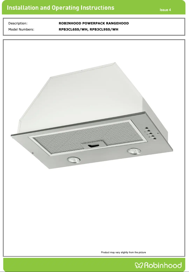 Page 1 de la notice Guide d'installation Robinhood RPB 520 Powerpack