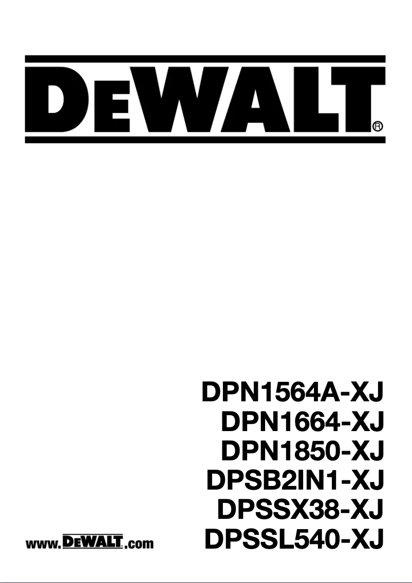 Page n°1 - Manuel utilisateur DeWalt DPSSL540-XJ