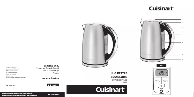 Page 1 de la notice Manuel utilisateur Cuisinart PerfecTemp CPK-17