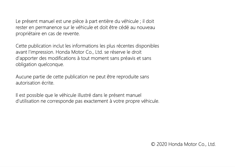 Page n°1 - Manuel utilisateur Honda WW125A (2022)