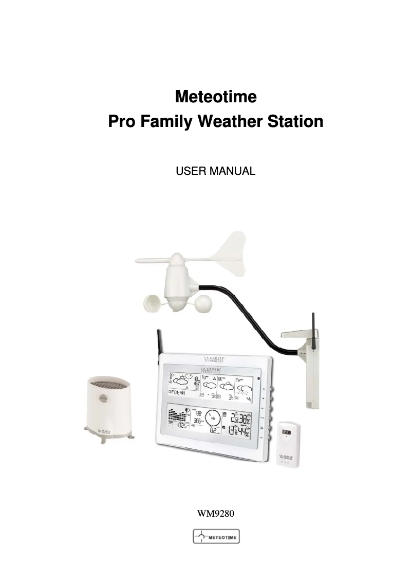 Image de la première page du manuel de l'appareil Meteotime WM9280