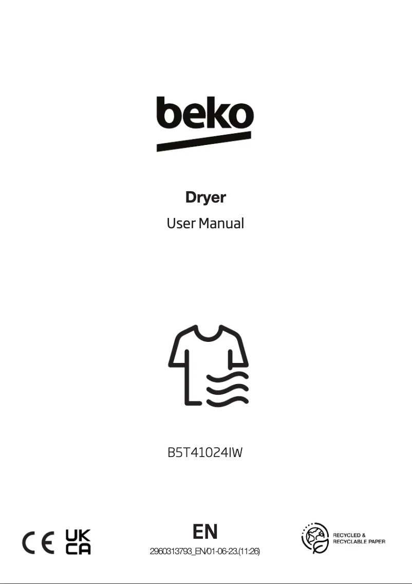 Page 1 de la notice Manuel utilisateur Beko B5T41024IW