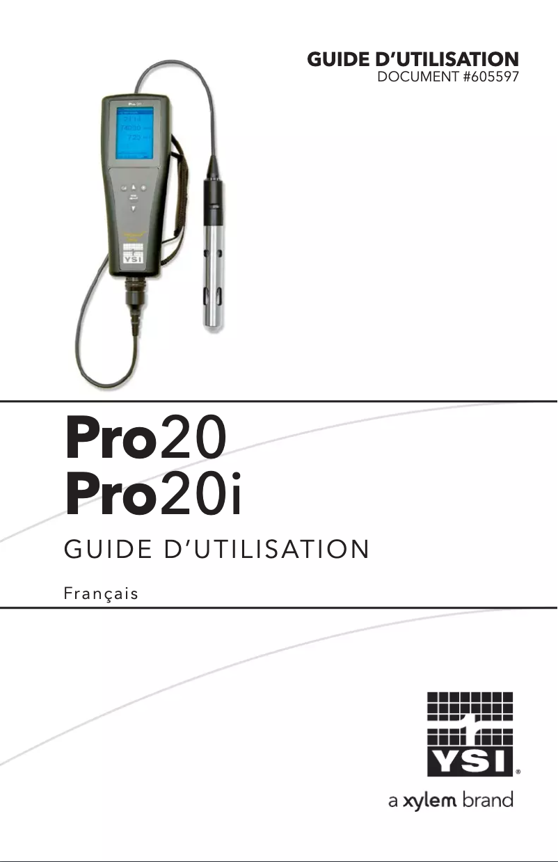 Image de la première page du manuel de l'appareil Pro20i