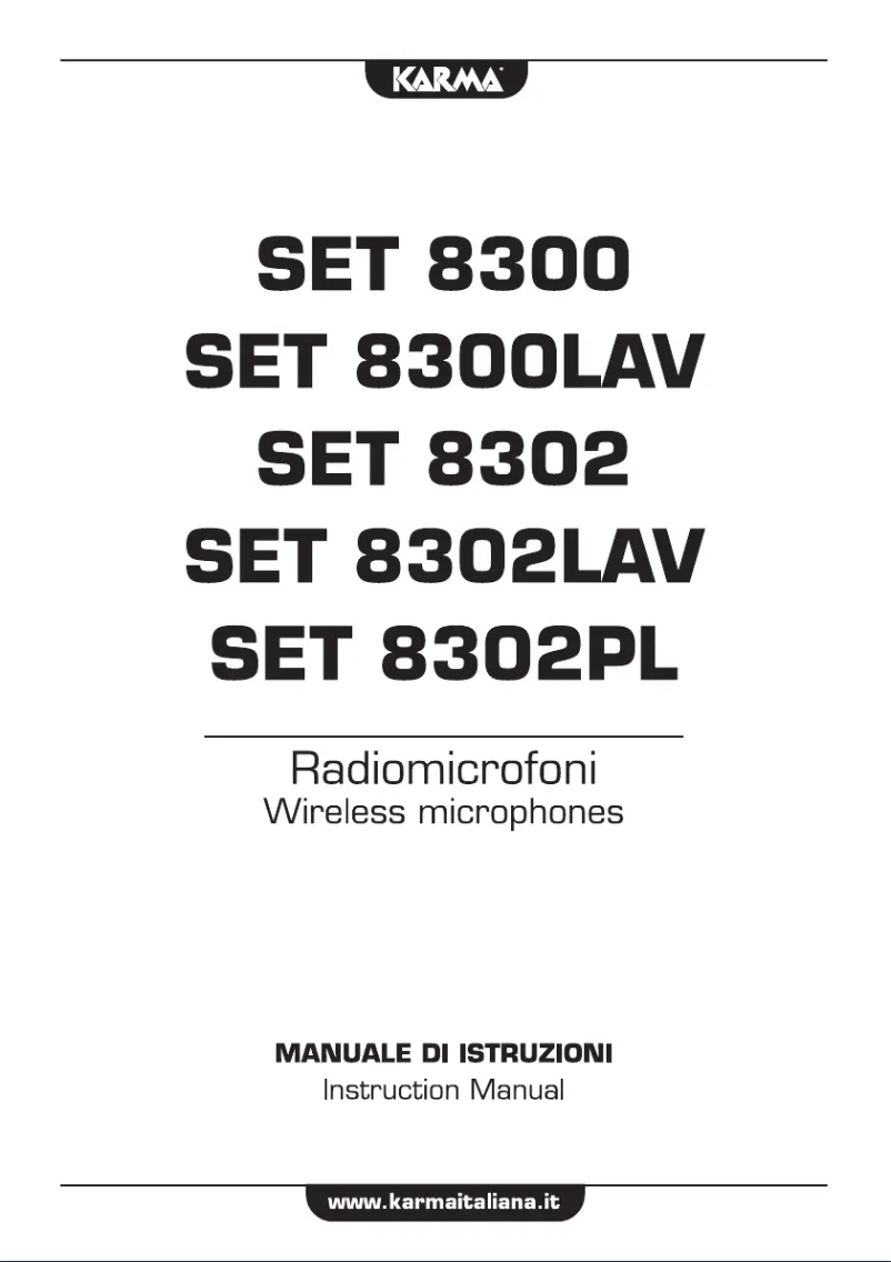 Page 1 de la notice Manuel utilisateur Karma SET 8300