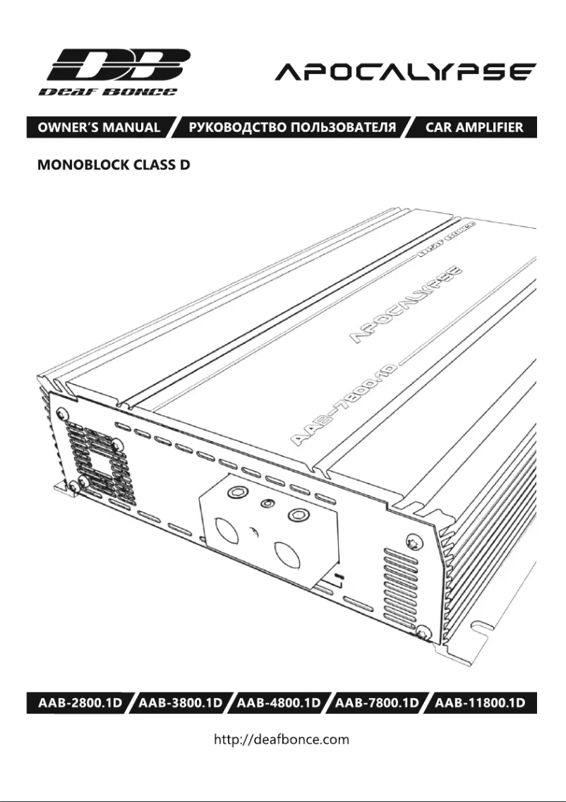 Page 1 de la notice Manuel utilisateur Deaf Bonce Apocalypse AAB-7800.1D