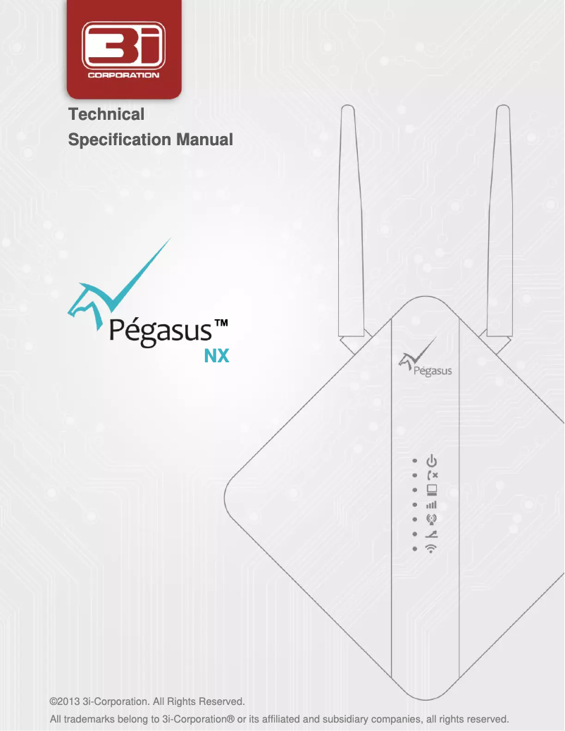 Page n°1 - Manuel utilisateur 3i Corporation Pegasus NX