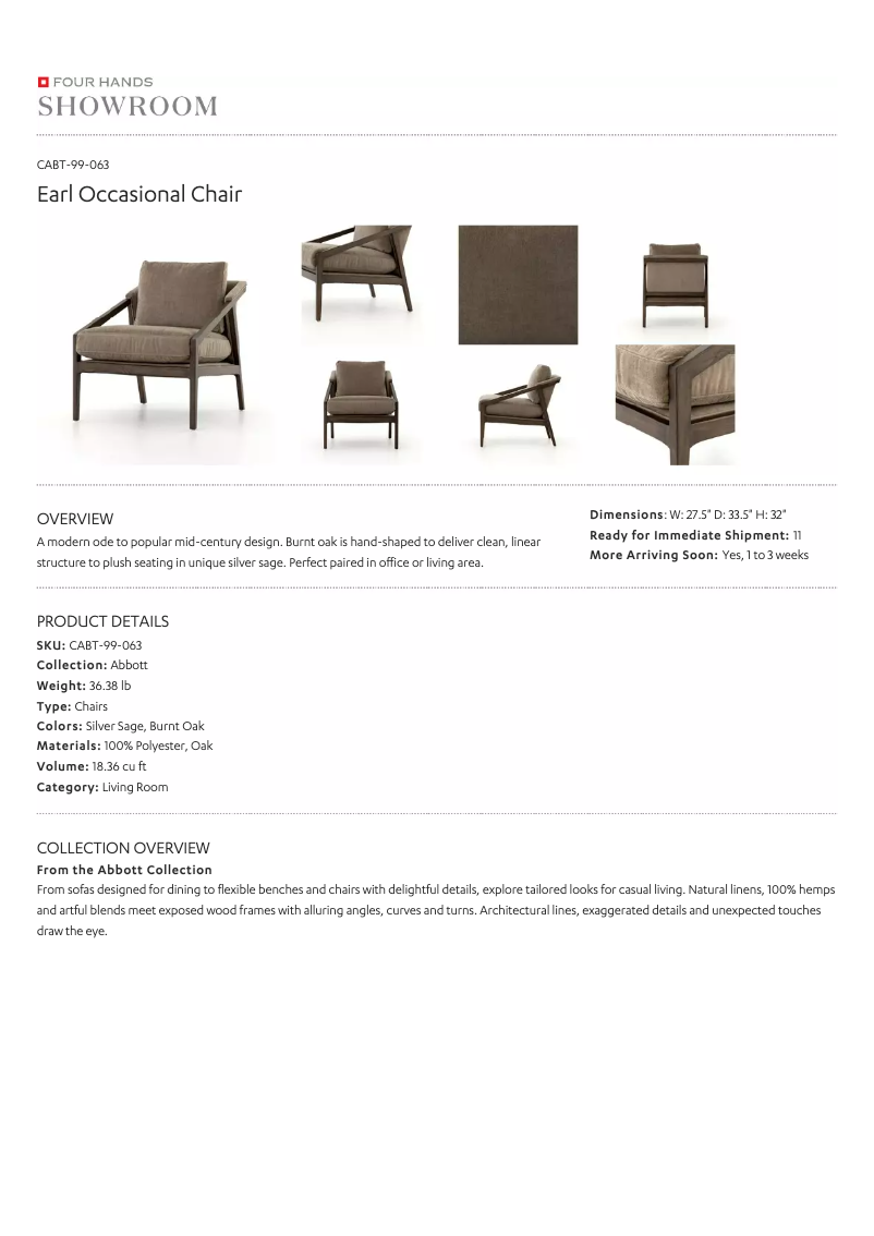 Page 1 de la notice Manuel utilisateur Four Hands CABT-99-063