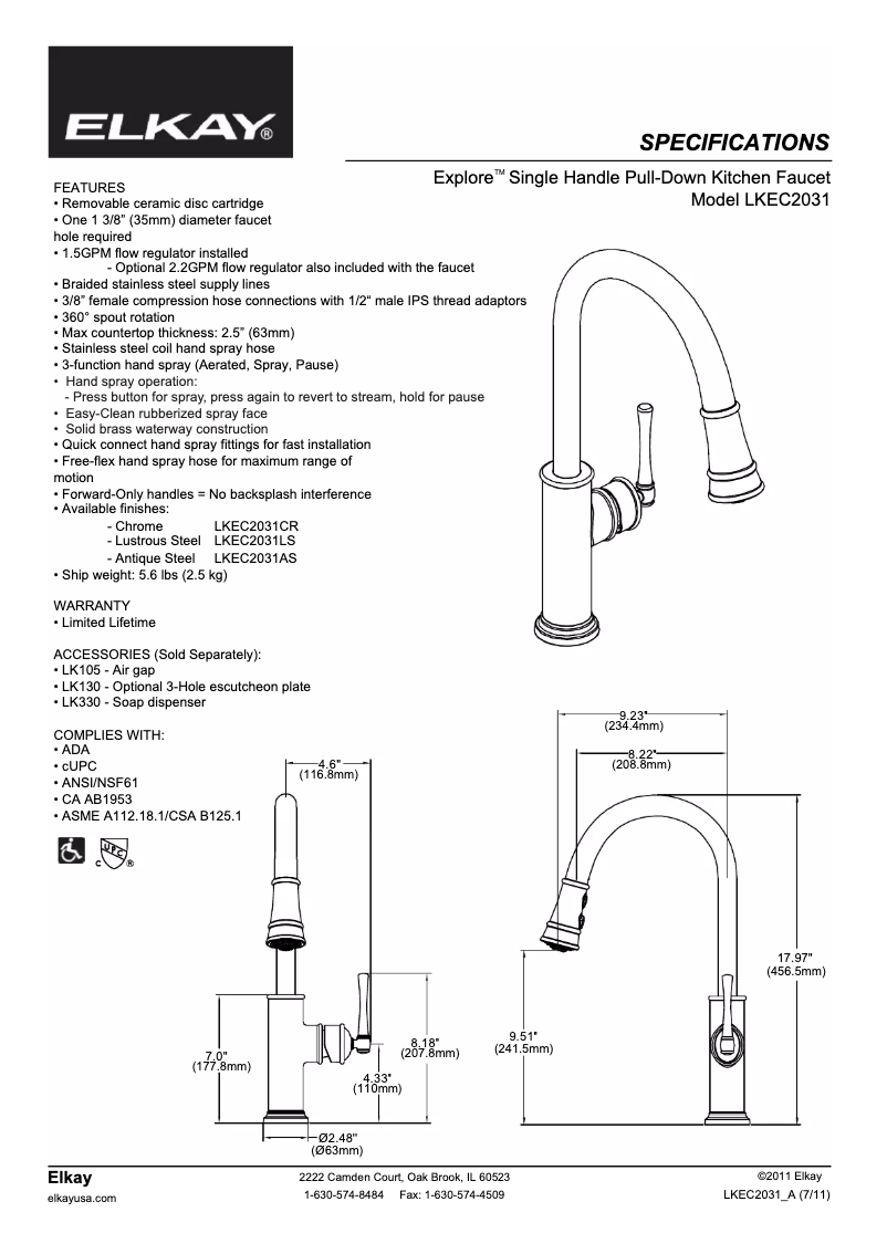 Imagen de la primera página del manual del dispositivo LKEC2031LS