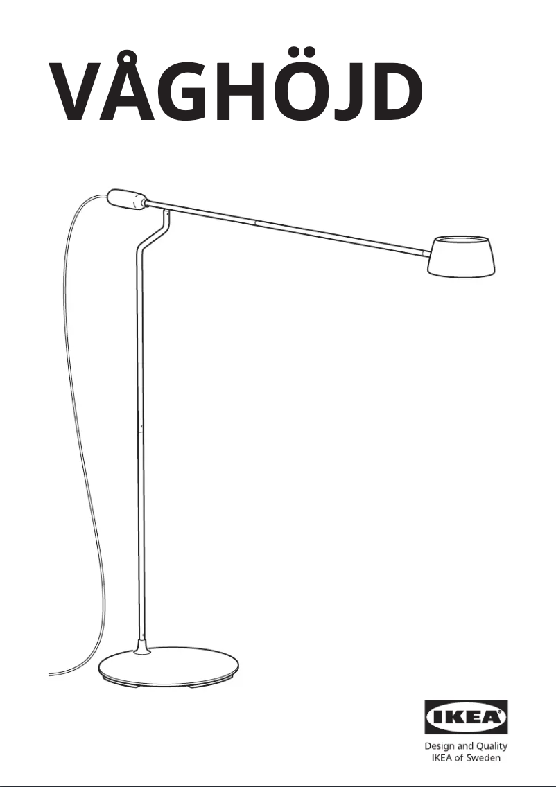 Page 1 de la notice Manuel utilisateur Ikea VÅGHÖJD 105.012.71