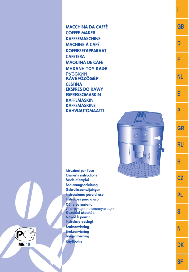 Page n°1 - Manuel utilisateur DeLonghi Magnifica Caffé Corso ESAM 2600