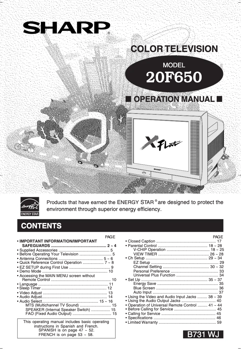 Page n°1 - Manuel utilisateur Sharp 20F650