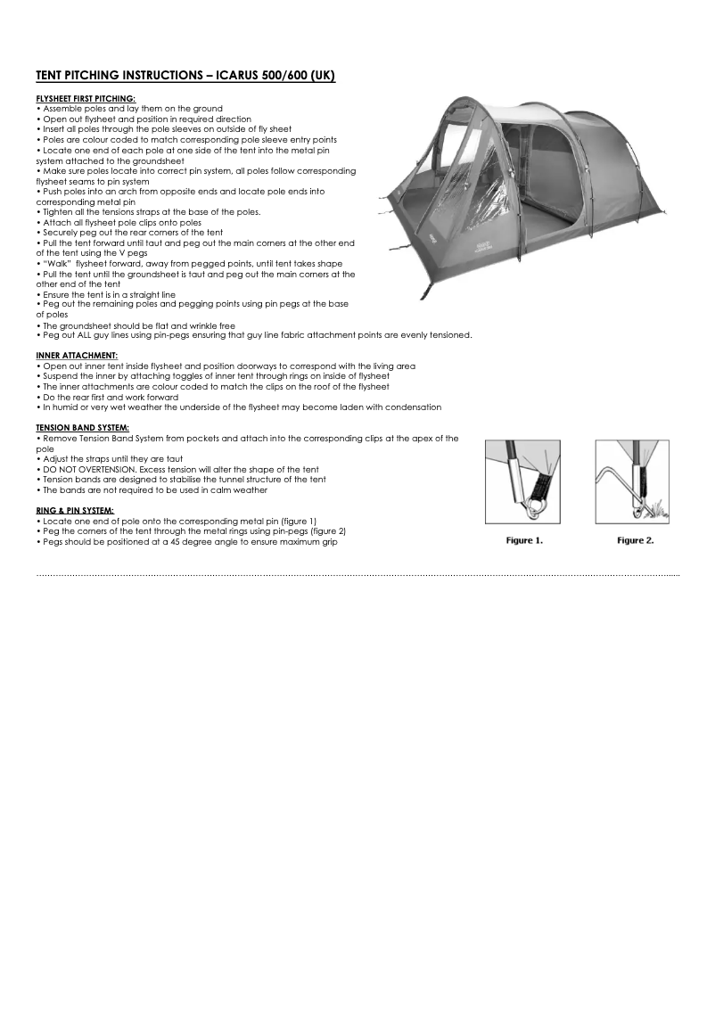 Page n°1 - Manuel utilisateur Vango Icarus 500