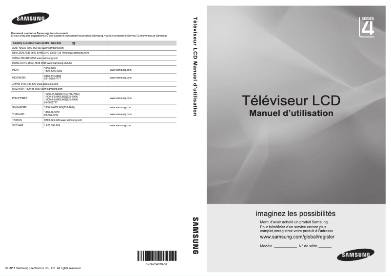 Page n°1 - Manuel utilisateur Samsung LA26D400E1