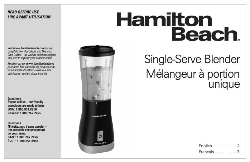 Page n°1 - Manuel utilisateur Hamilton Beach Personal Creations 51128