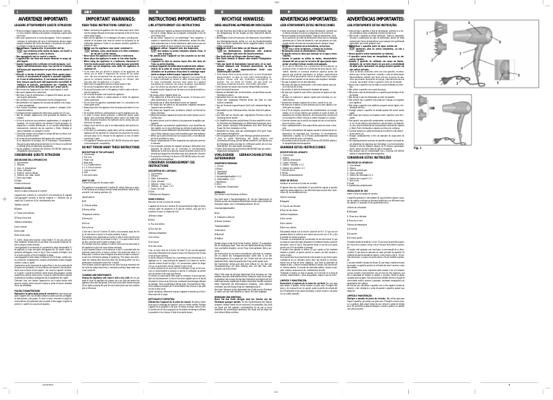 Page n°1 - Manuel utilisateur Ariete 8109