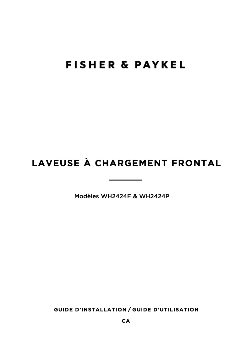 Image de la première page du manuel de l'appareil WH2424P2