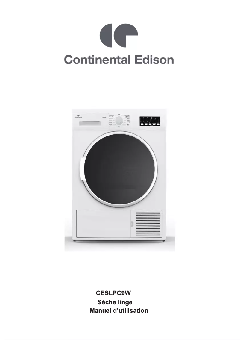 Page 1 de la notice Manuel utilisateur Continental Edison CESLPC9W