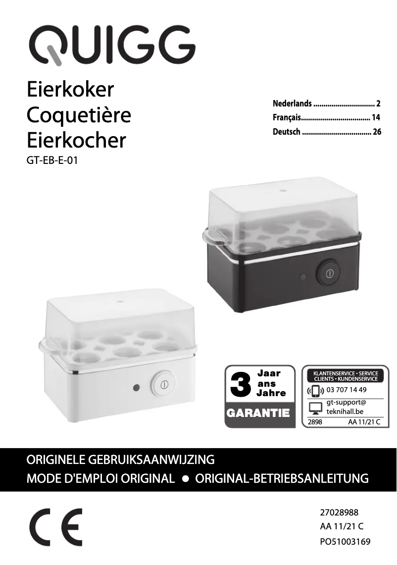 Page n°1 - Manuel utilisateur Quigg GT-EB-E-01
