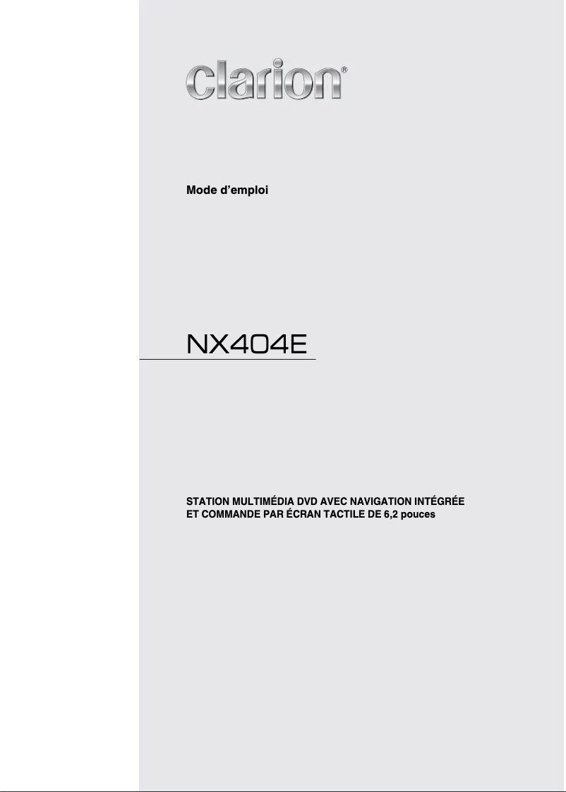 Page 1 de la notice Manuel utilisateur Clarion NX404E