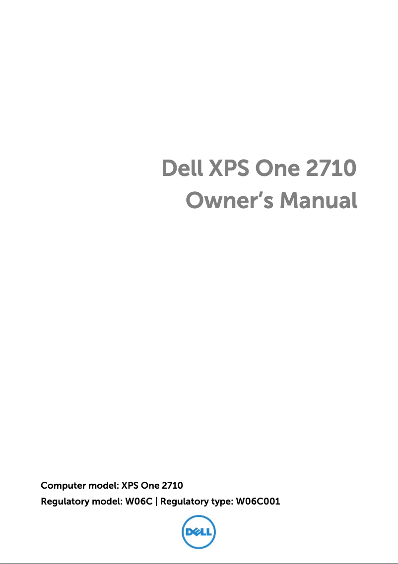 Image de la première page du manuel de l'appareil XPS One