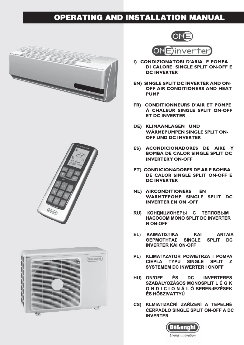 Page 1 de la notice Manuel utilisateur DeLonghi One 140