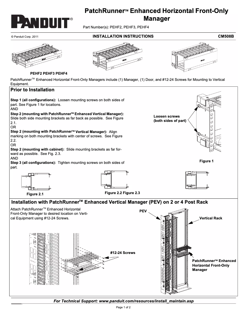 Page n°1 - Manuel utilisateur Panduit PEHF3