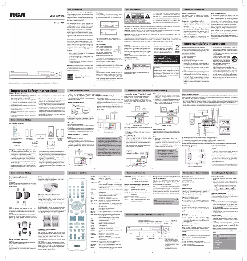 Image de la première page du manuel de l'appareil RTD317W