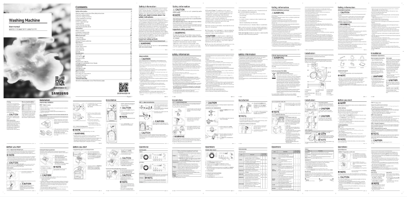 Page 1 de la notice Manuel utilisateur Samsung WW90T4040CB