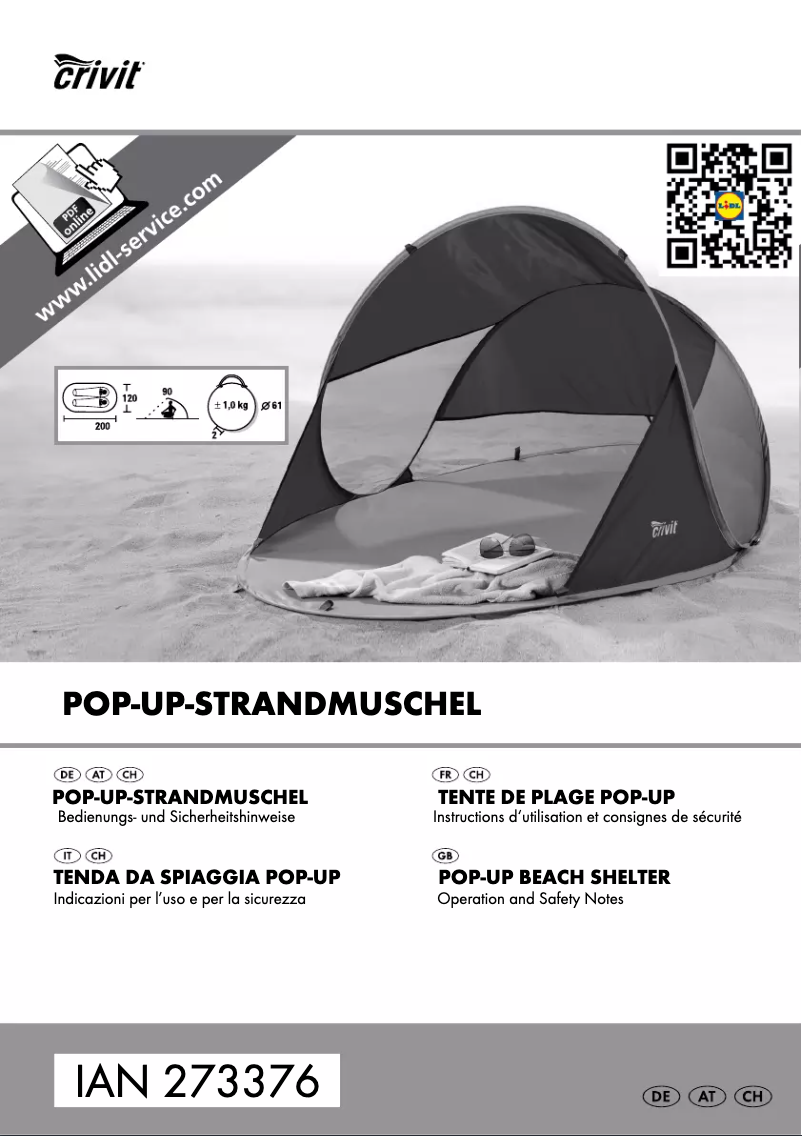 Page n°1 - Manuel utilisateur Crivit IAN 273376