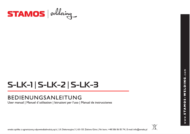 Image de la première page du manuel de l'appareil S-LK-3