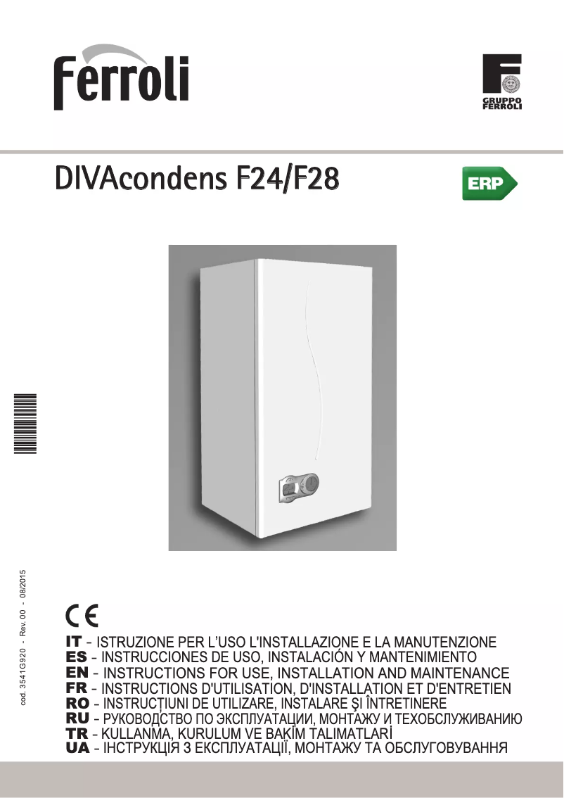 Page n°1 - Manuel utilisateur Ferroli DIVAcondens F28