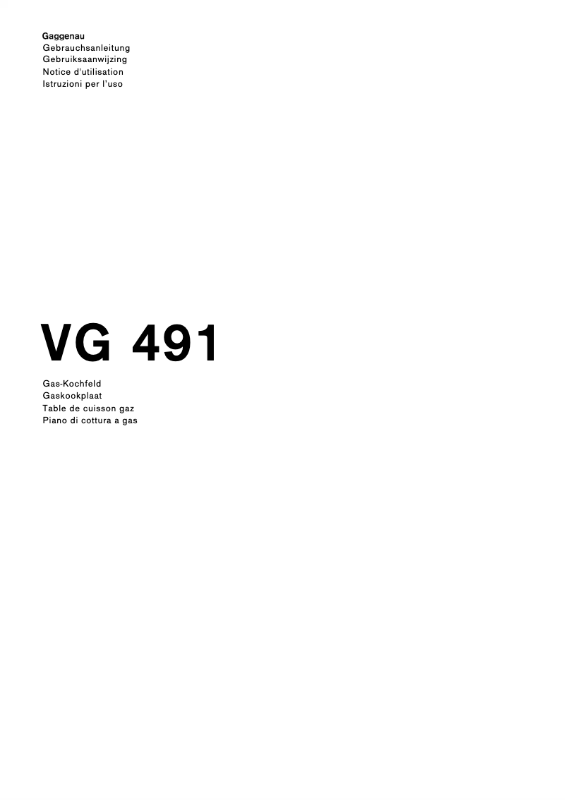 Image de la première page du manuel de l'appareil VG491111