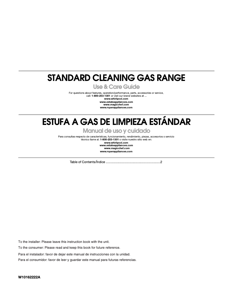 Page n°1 - Manuel utilisateur Estate TGP305TT