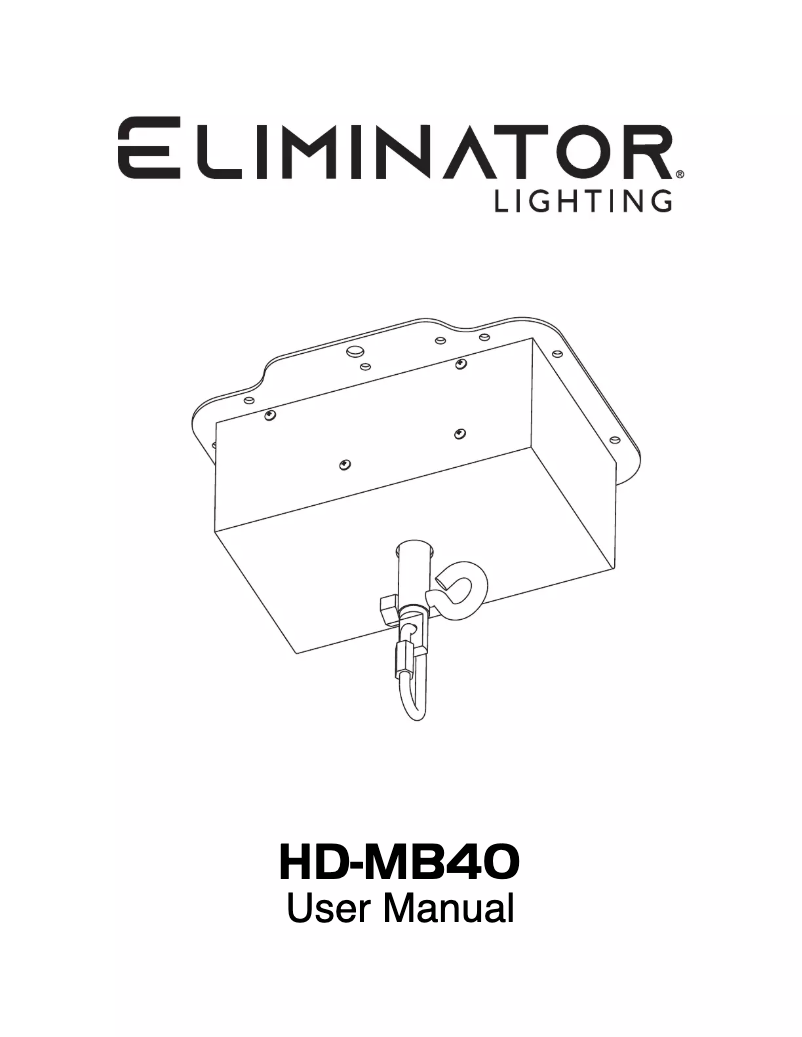 Page n°1 - Manuel utilisateur Eliminator Lighting HD-MB40