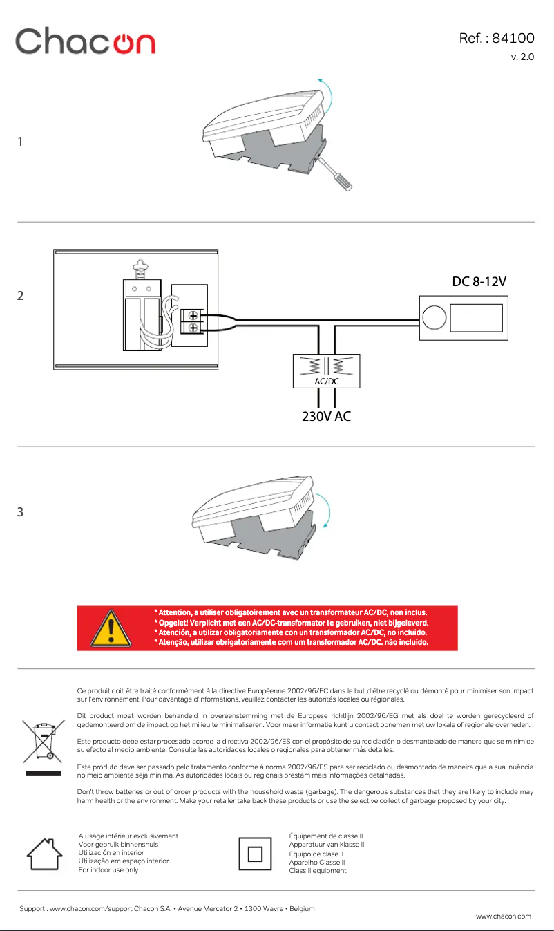 Page n°1 - Manuel utilisateur Chacon 84100