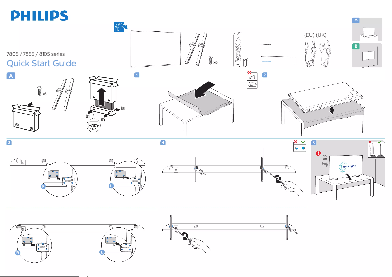 Page 1 de la notice Guide de démarrage rapide Philips 70PUS8105
