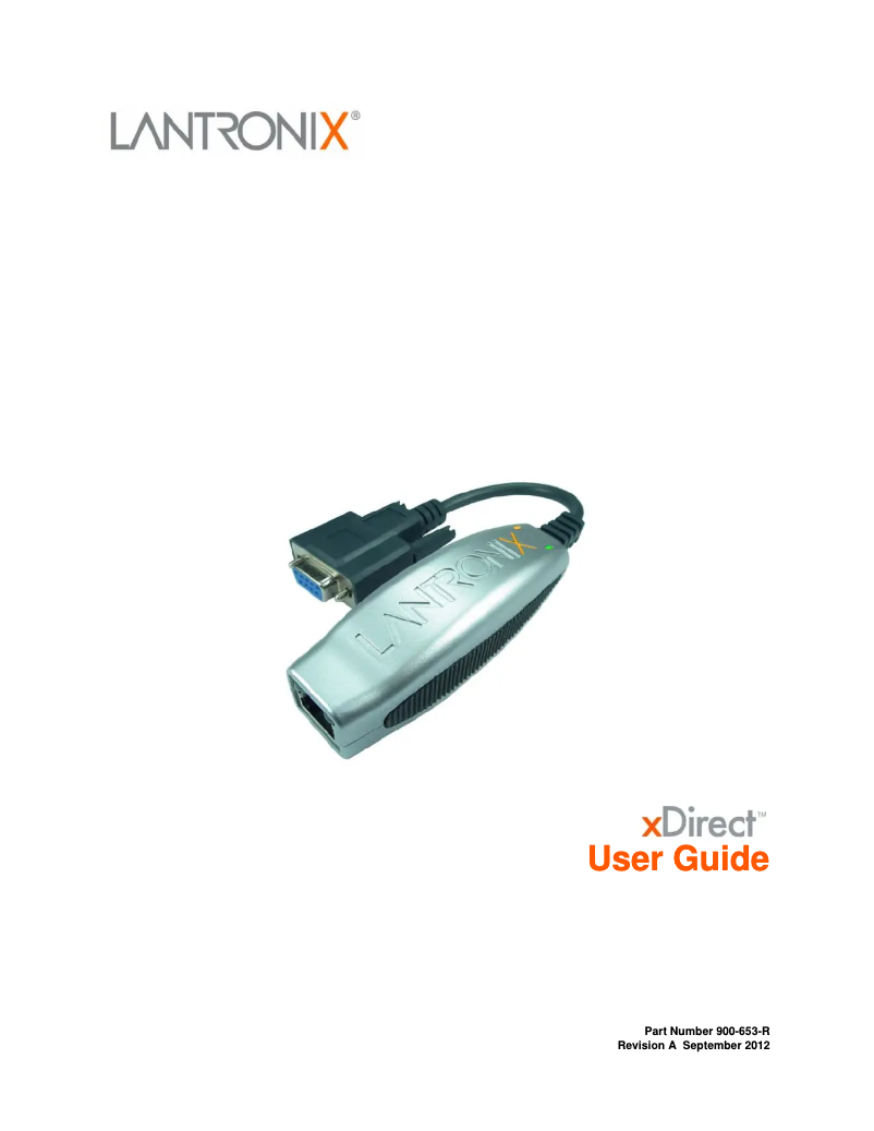 Page n°1 - Manuel utilisateur Lantronix xDirect